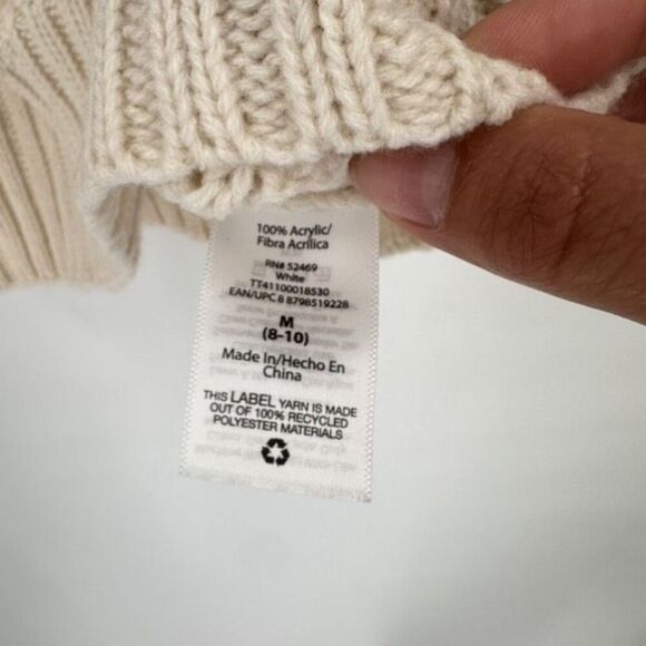 NWT Time and Tru Off White Fisherman knit sweater size medium - Picture 8 of 10